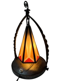 Art Deco Amsterdamse School Table Lamp by Amsterdamsche Kunstsmederij, 1920s